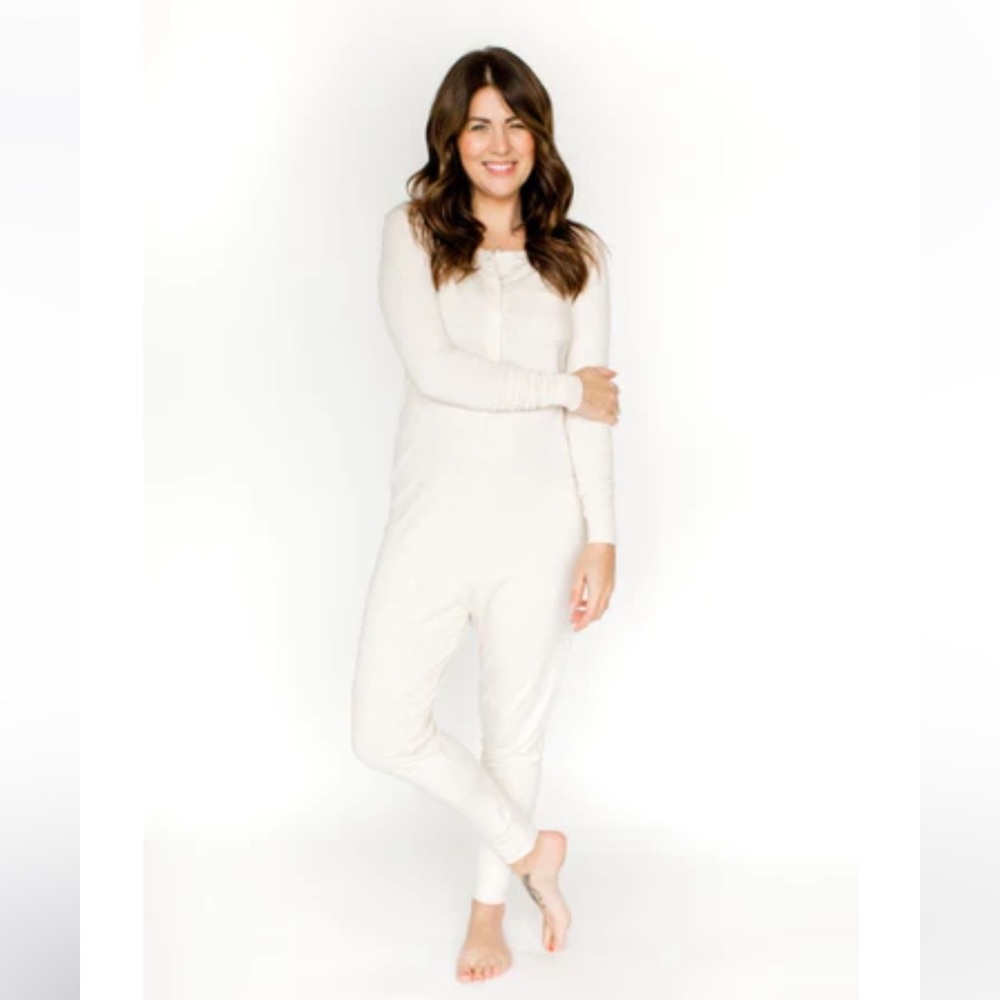 Smash & Tess Jillian Harris collab Henley jumpsuit in Annie almond